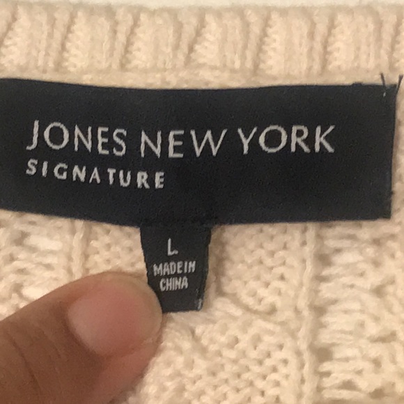Jones New York Cream Cable Sweater - Picture 3 of 3